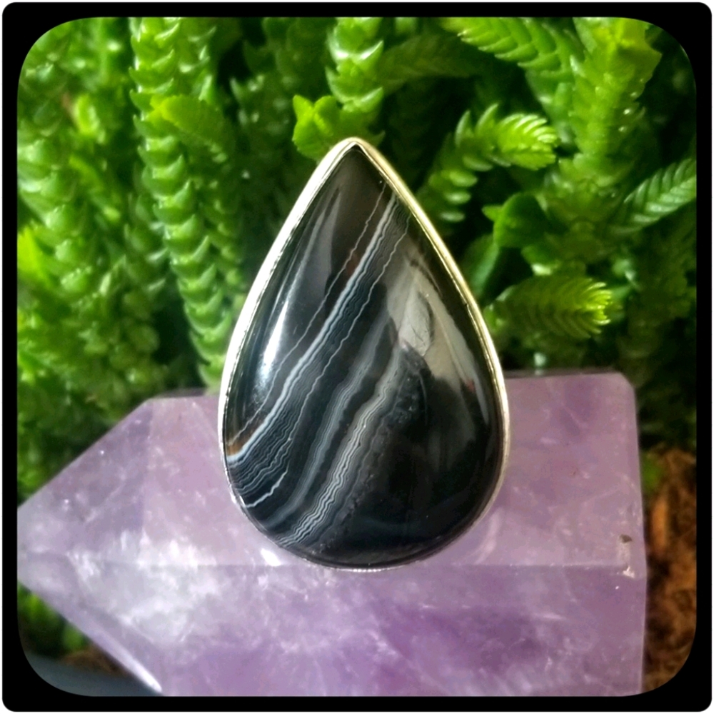 Black Agate Statement Ring